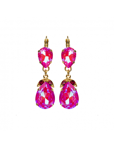 Double Pear Embellished Leverback Earrings in Sun-Kissed "Blush" *Custom* en ligne