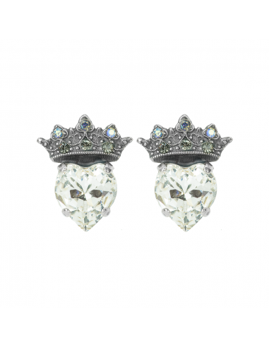 Princess Heart Post Earrings in Clear  *Custom* Economisez 