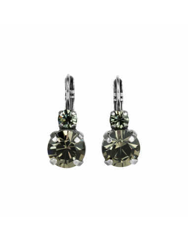 Large Double Stone Leverback Earrings in "Black Diamond" *Custom* destockage