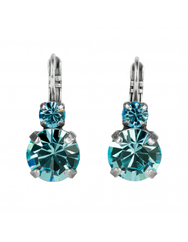 Large Double Stone Leverback Earrings in "Aquamarine" *Custom* de France