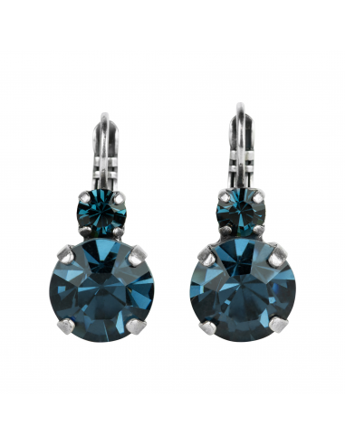 Large Double Stone Leverback Earrings in "Montana Blue" *Custom* brillant des détails fins