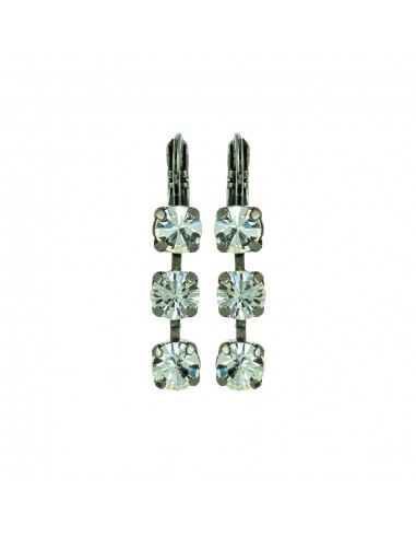 Petite Three Stone Leverback Earrings in "Crystal Moonlight" *Preorder les muscles