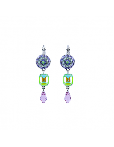 Round Pavé and Emerald Cut Leverback Earrings in "Matcha" *Preorder* acheter