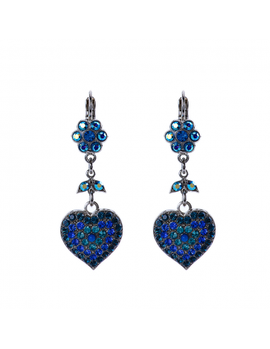 Flower and Heart Dangle Leverback Earrings in "Sleepytime" *Custom* paiement sécurisé