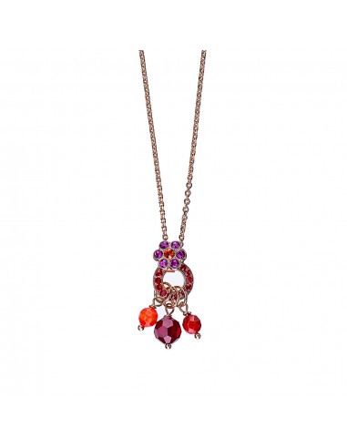 Petite Flower Circle Dangle Pendant in "Hibiscus" *Preorder* Livraison rapide