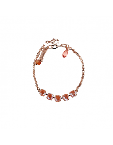 Petite Five Stone Chain Bracelet in Sun-Kissed "Peach" *Custom* Fin de série