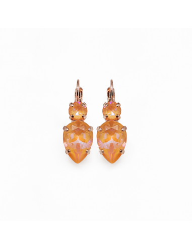 Round and Pear Leverback Earrings in Sun-Kissed "Peach" *Preorder* store