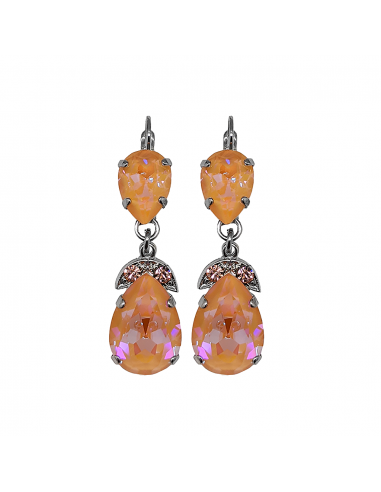 Double Pear Embellished Leverback Earrings in Sun-Kissed "Peach" *Custom* Jusqu'à 80% De Réduction