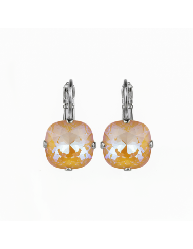 Cushion Cut Leverback Earrings in Sun-Kissed "Peach" *Custom* la colonne vertébrale