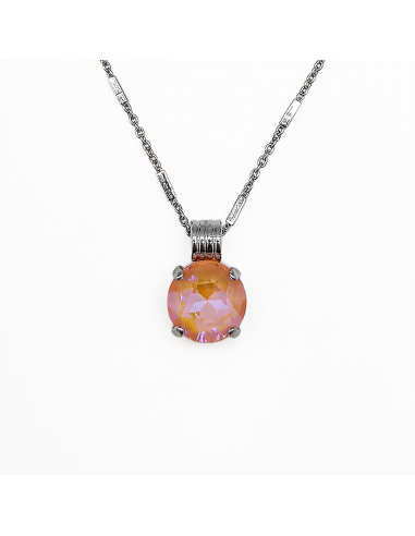 Large Round Single Stone Pendant in Sun-Kissed "Peach" *Custom* en ligne