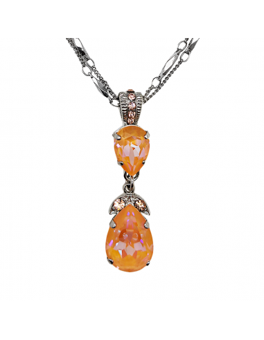 Double Stone Pear Pendant in Sun-Kissed "Peach" *Custom* Jusqu'à 80% De Réduction