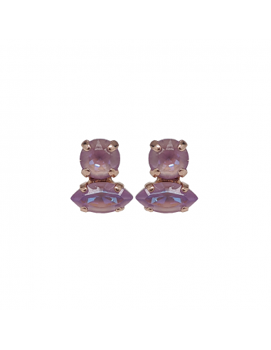 Double Stone Marquise and Round Post Earrings in Sun-Kissed "Lavender" *Custom* Toutes les collections ici