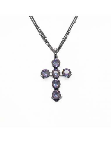 Flower Cross Pendant in Sun-Kissed "Midnight" *Custom* votre