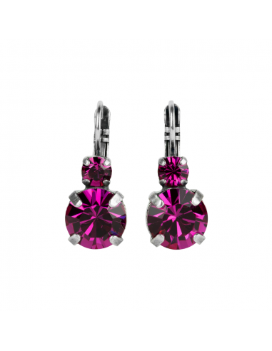 Large Double Stone Leverback Earrings in "Fuchsia" *Custom* shop